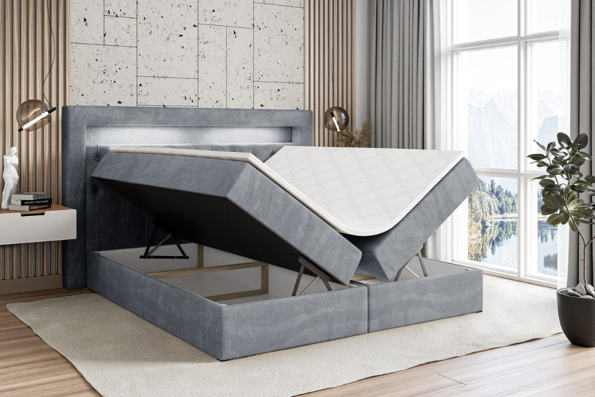 Łóżko boxspring NOEL GOLD welur