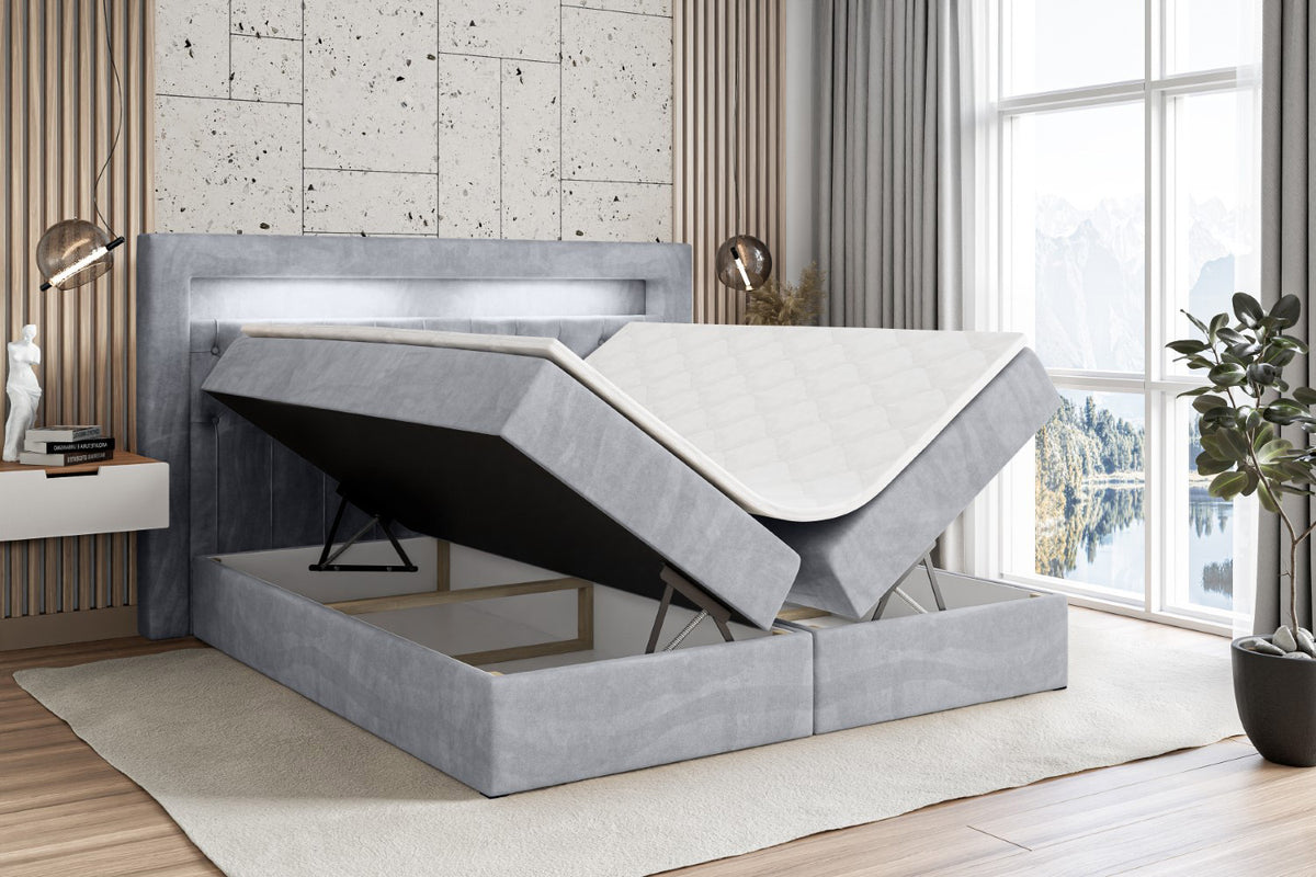 Łóżko boxspring NOEL GOLD welur