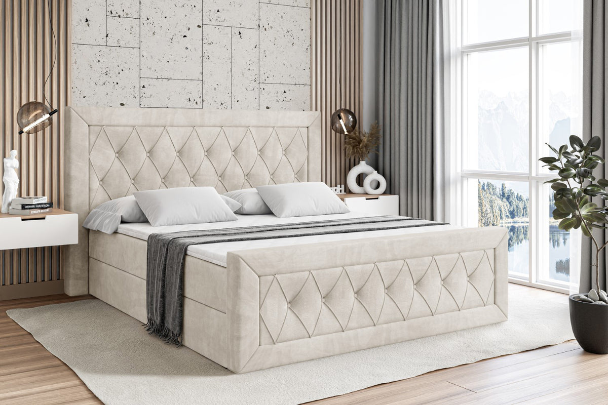 Łóżko boxspring NOEL-Z welur