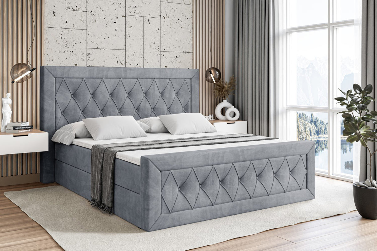 Łóżko boxspring NOEL-Z welur