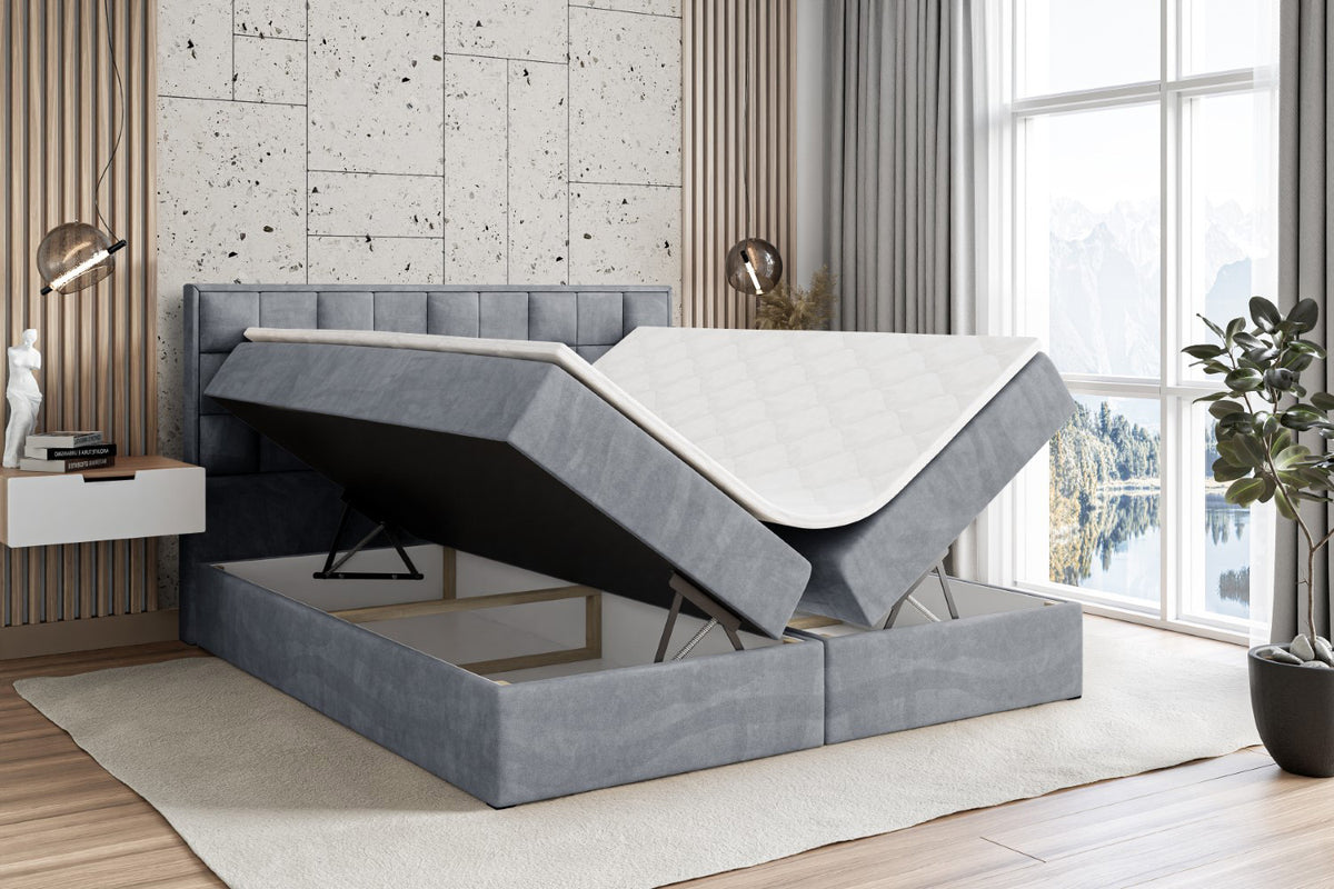 Łóżko boxspring ZAFIRA-BZ welur