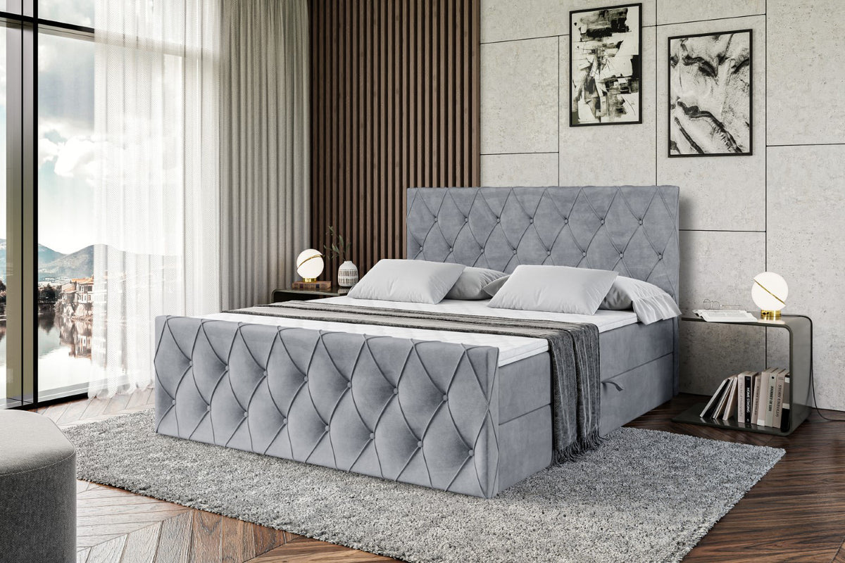 Łóżko boxspring AMAY welur