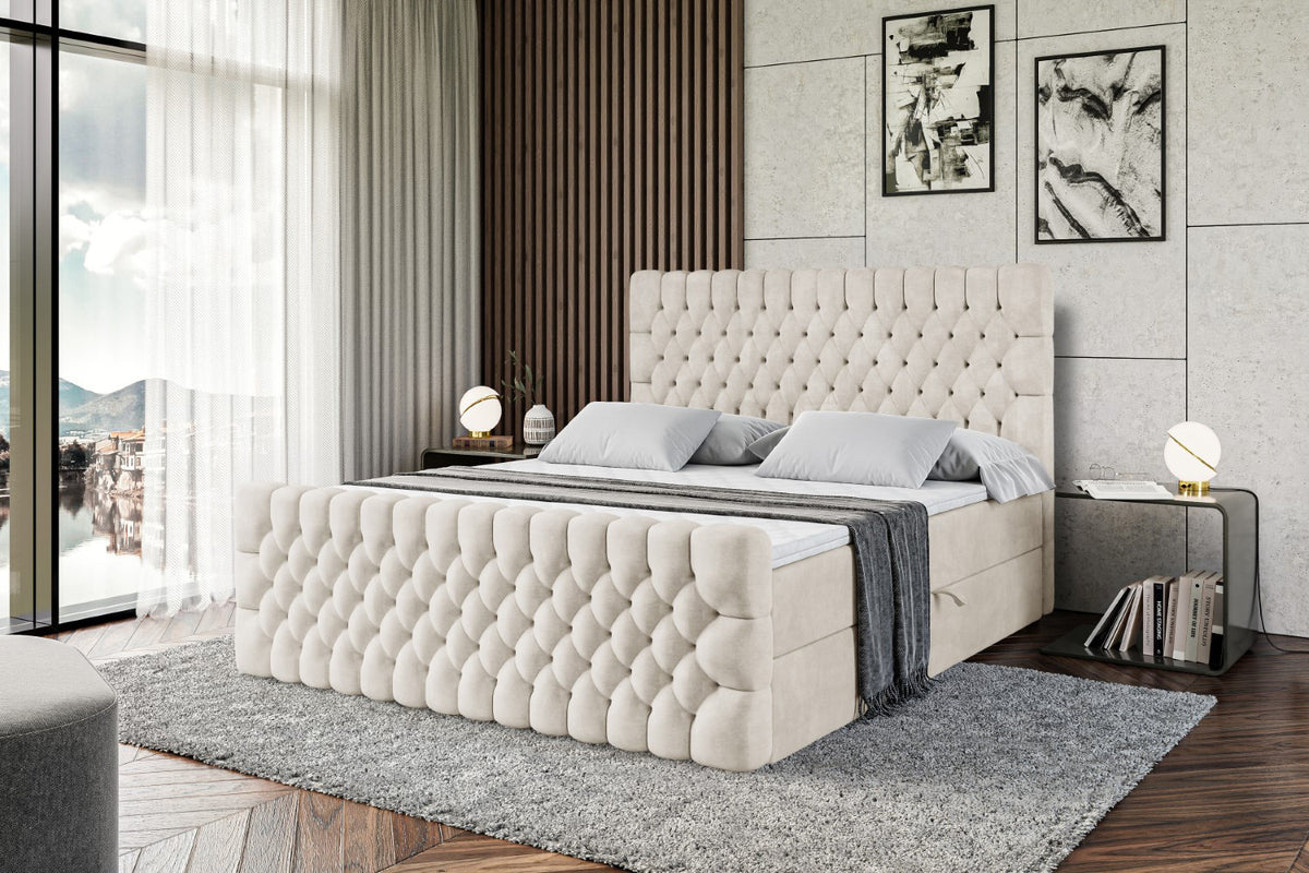 Łóżko boxspring SERENE-Z welur