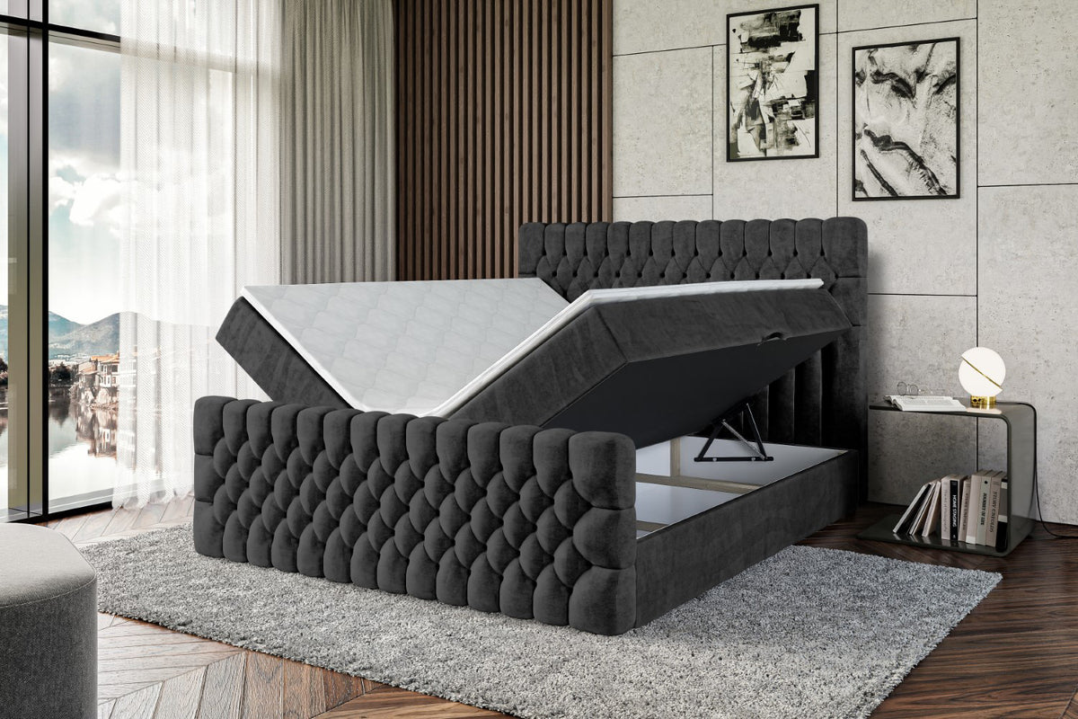 Łóżko boxspring SERENE-Z welur