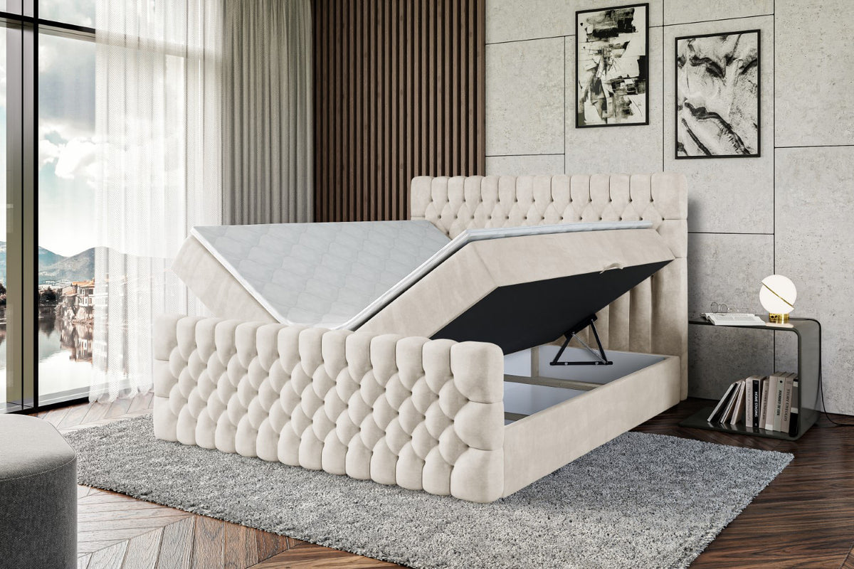 Łóżko boxspring SERENE-Z welur