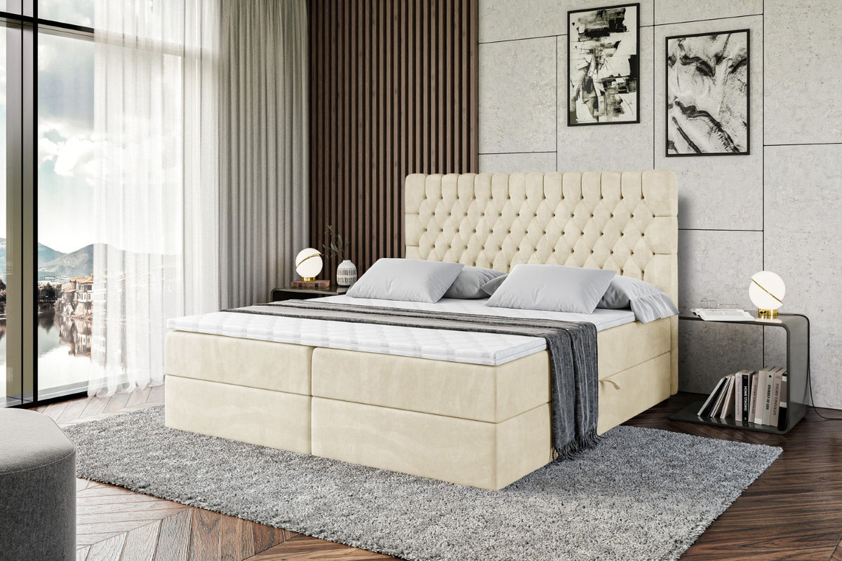 Łóżko boxspring SERENE welur