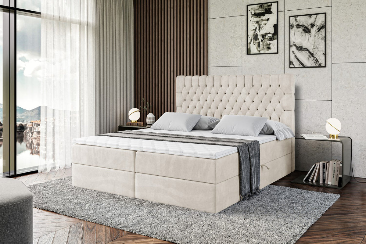 Łóżko boxspring SERENE welur