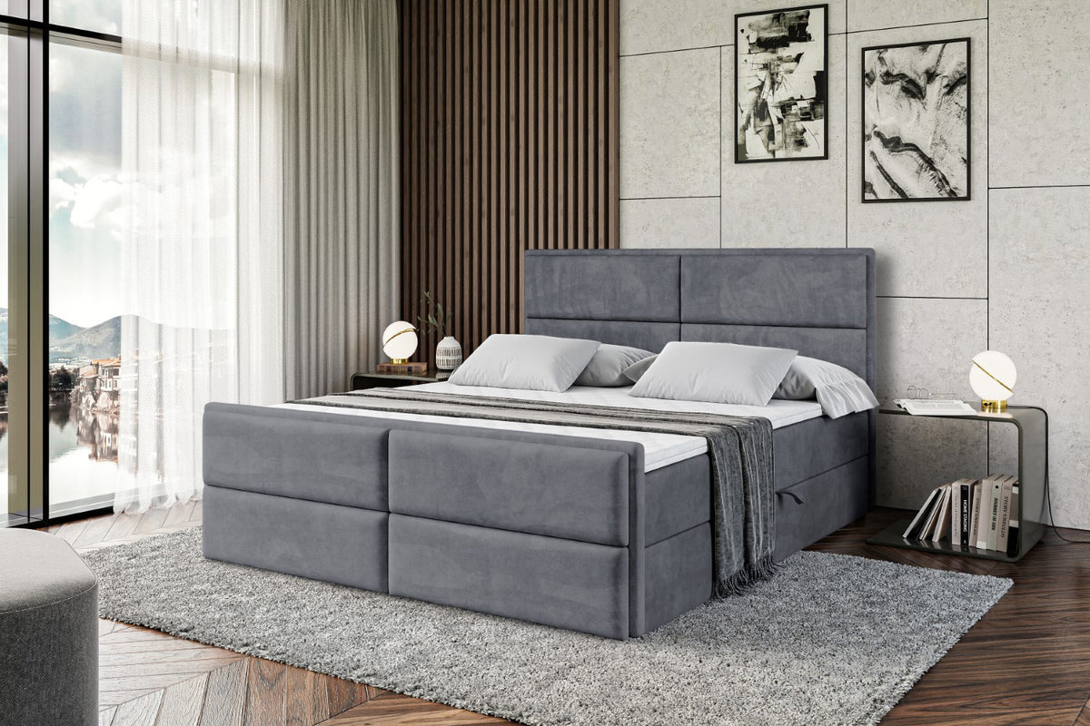 Łóżko boxspring AURA-Z welur