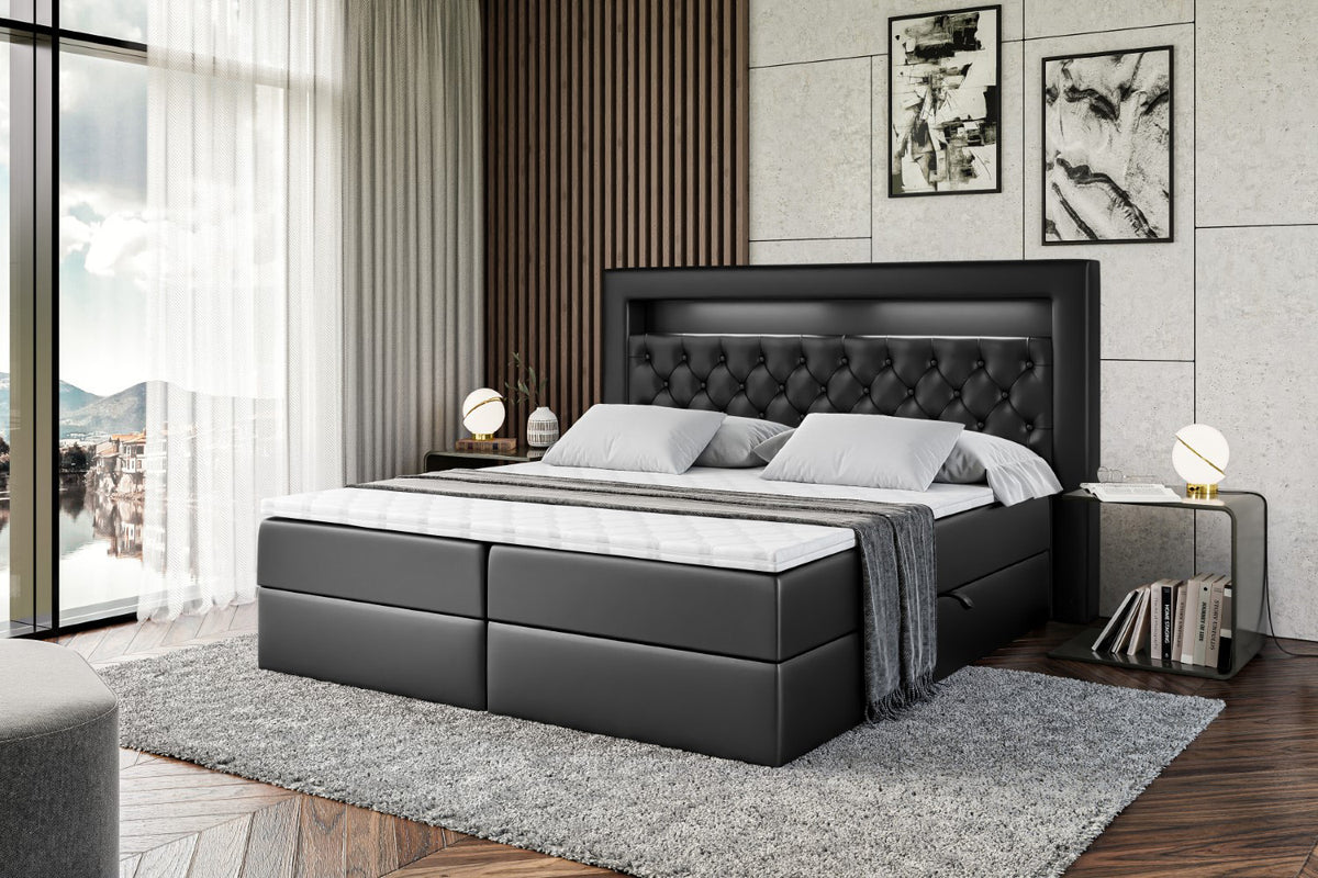 Łóżko boxspring NOEL GOLD ekoskóra