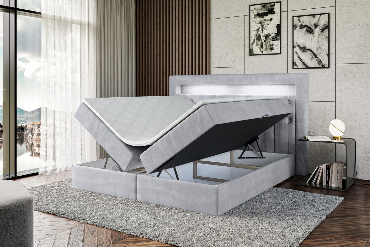 Łóżko boxspring NOEL GOLD welur