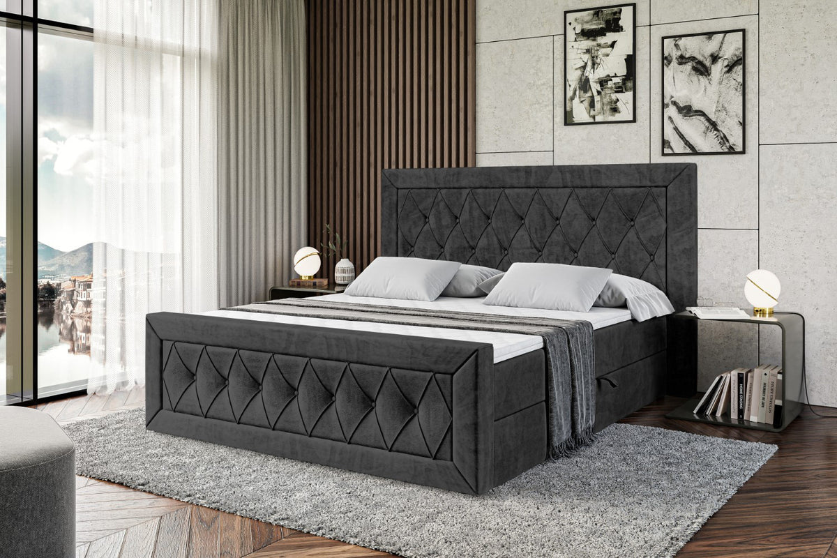 Łóżko boxspring NOEL-Z welur
