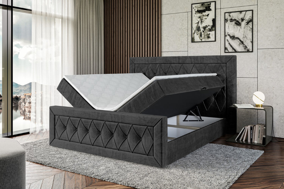 Łóżko boxspring NOEL-Z welur