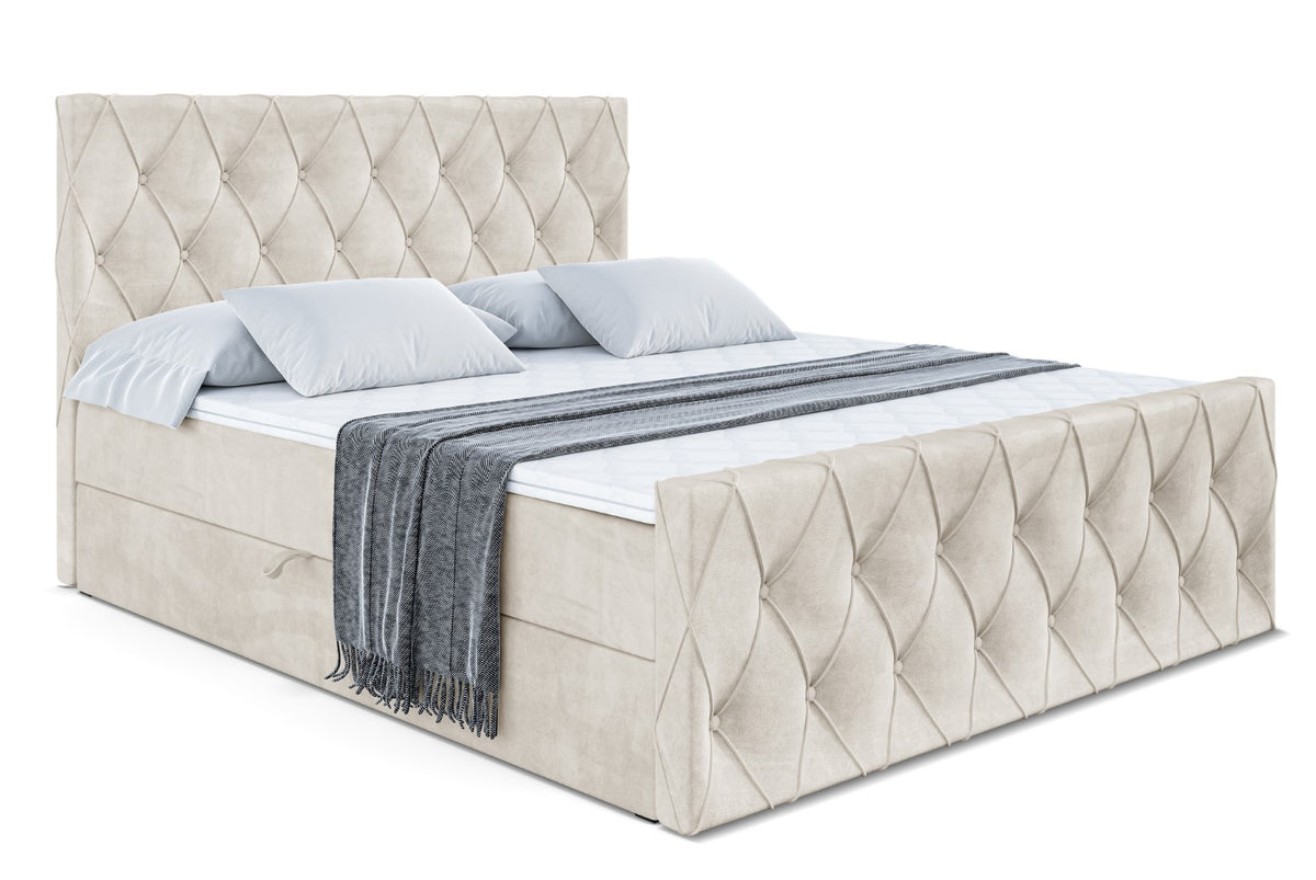 Łóżko boxspring AMAY welur
