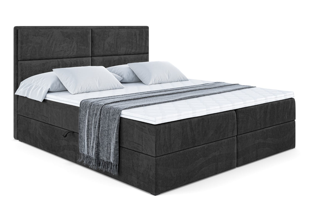 Boxbett AURA Samt, Schwarz - Casablanca 2316 / 120x200 cm / H3