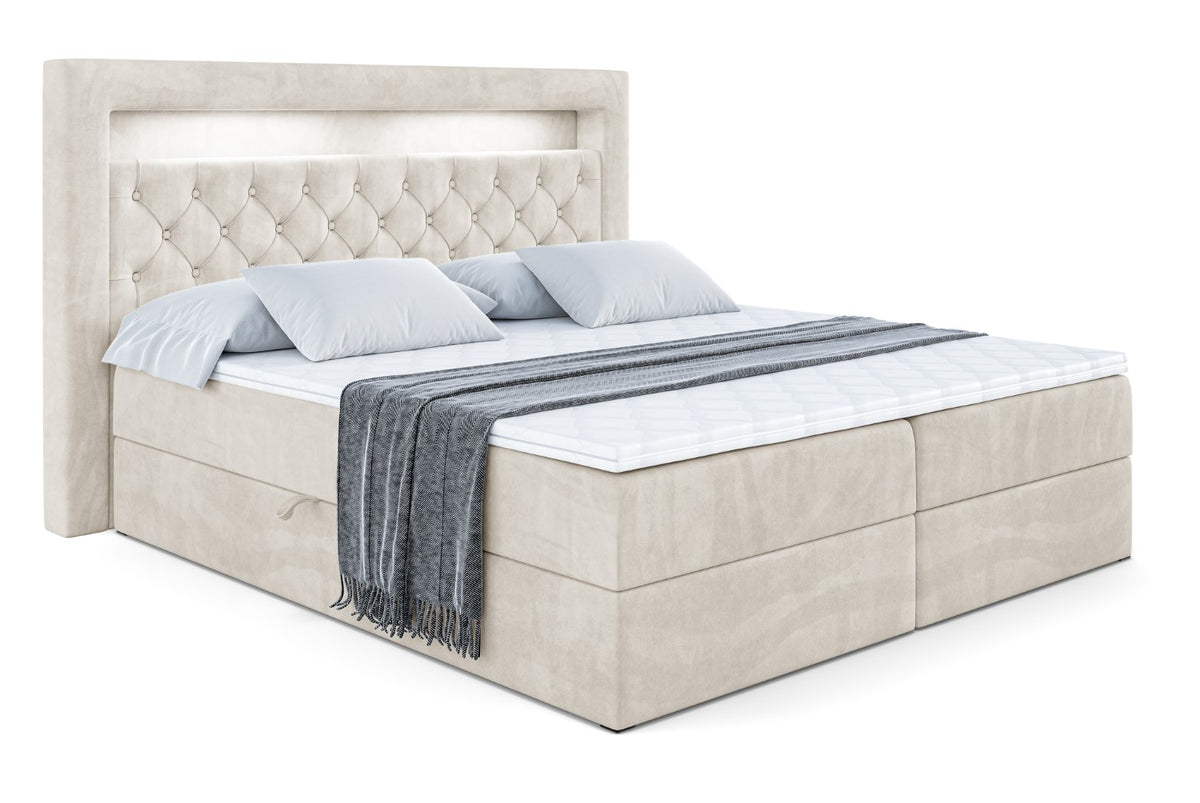 Łóżko boxspring NOEL GOLD welur, Beżowy - Casablanca 2301 / 120x200 cm / H4