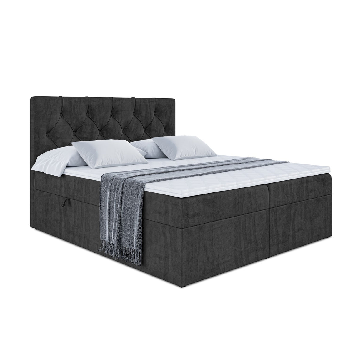 Łóżko boxspring MIRAGE welur, Czarny - Casablanca 2316 / 120x200 cm / H4