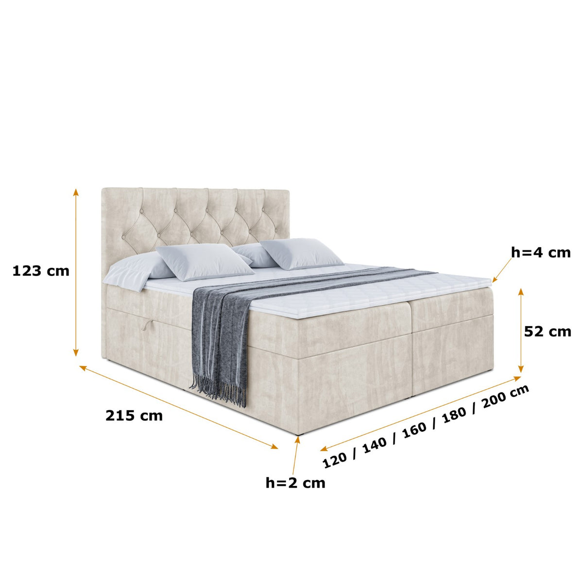 Łóżko boxspring MIRAGE welur
