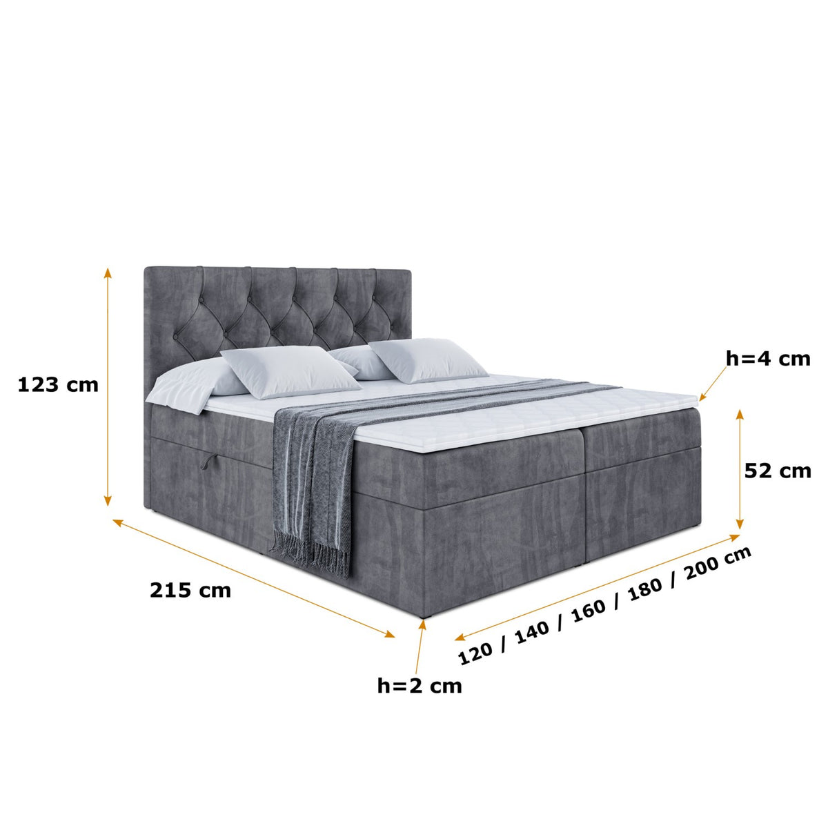 Łóżko boxspring MIRAGE welur