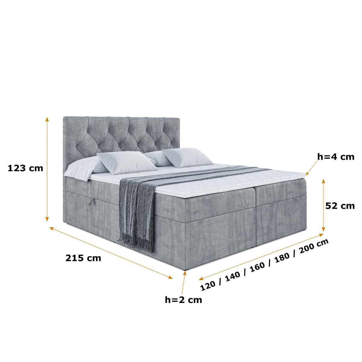 Łóżko boxspring MIRAGE welur