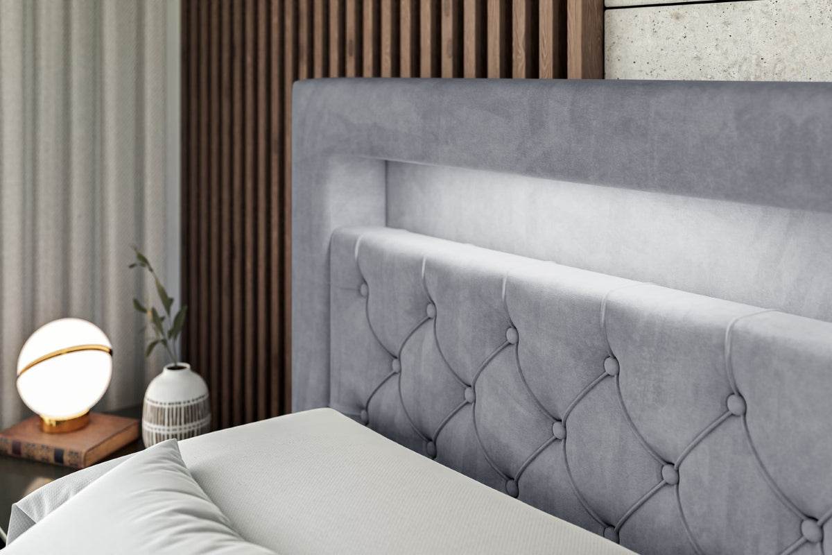 Łóżko boxspring NOEL GOLD welur