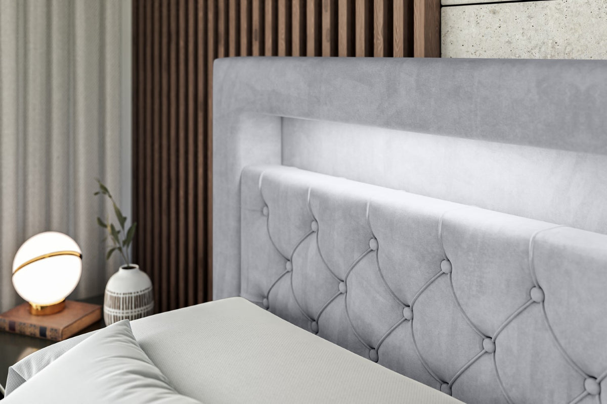 Łóżko boxspring NOEL GOLD welur
