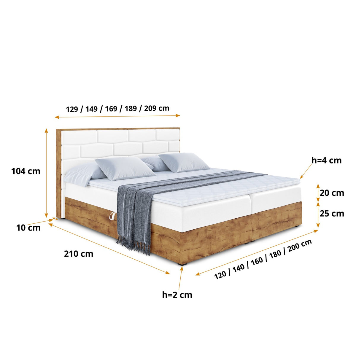 Łóżko boxspring LOLLI 8 ekoskóra