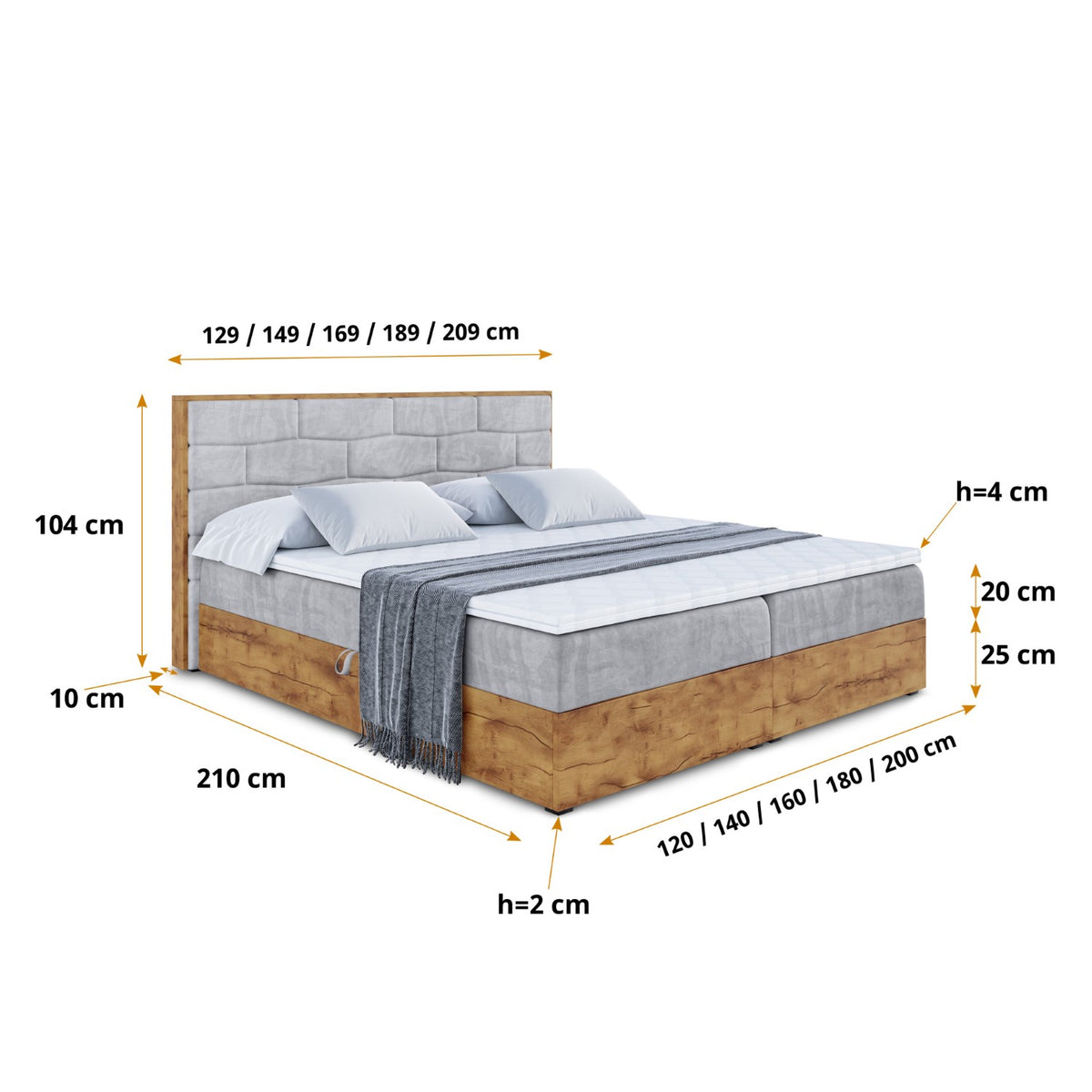 Łóżko boxspring LOLLI 8 welur
