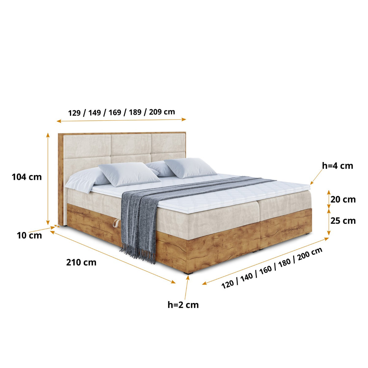 Łóżko boxspring LOLLI 1 welur
