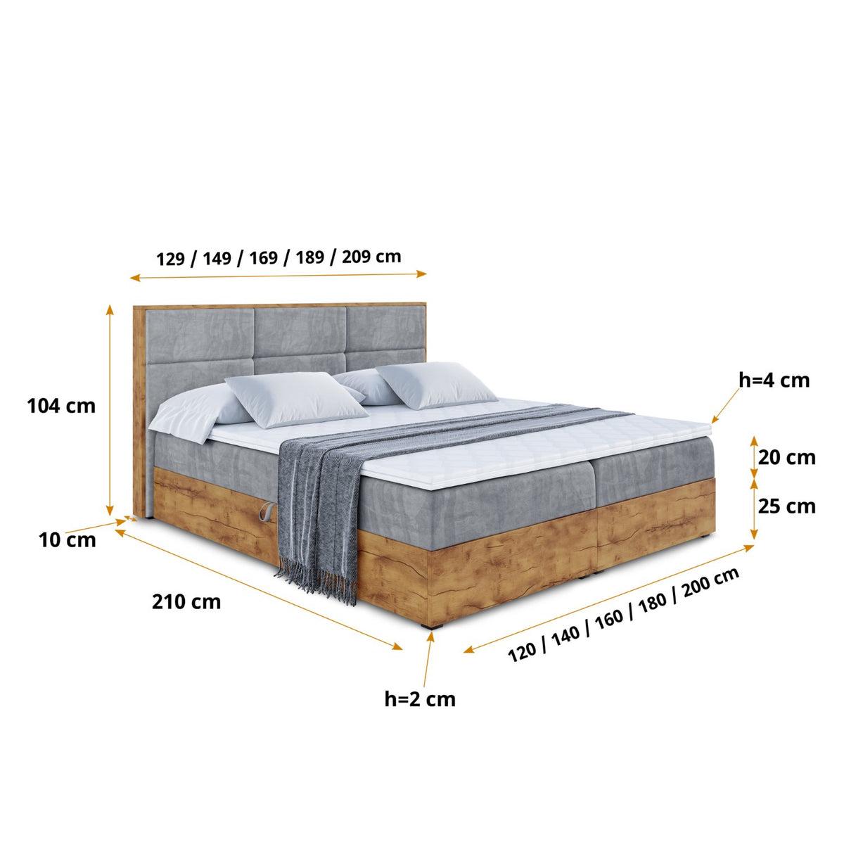 Łóżko boxspring LOLLI 1 welur