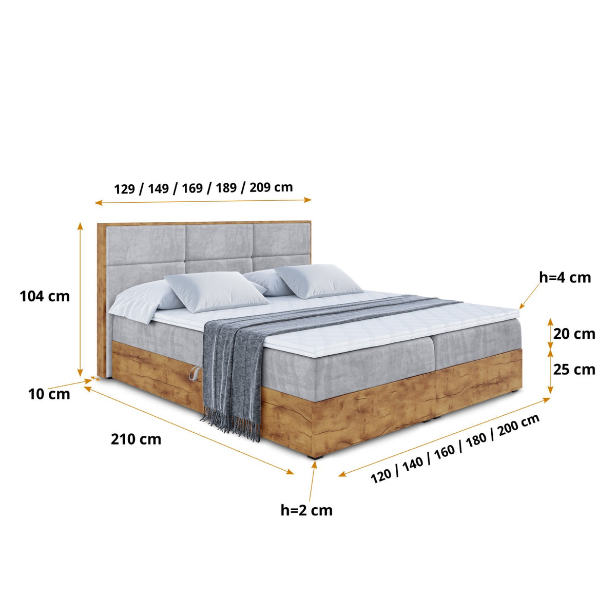 Łóżko boxspring LOLLI 1 welur