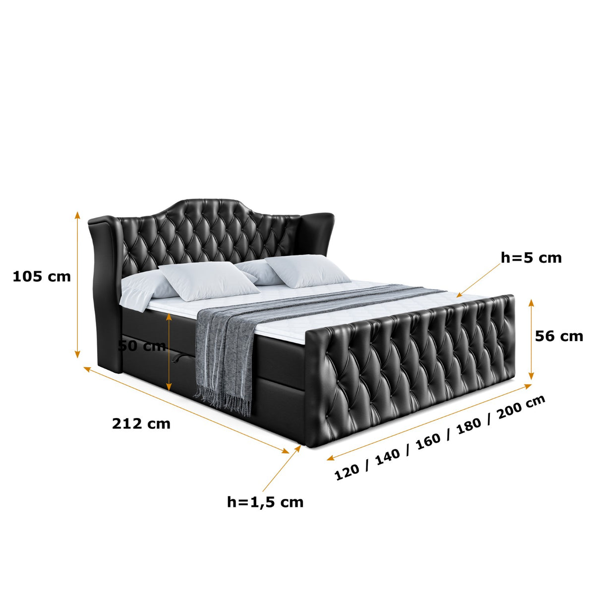 Łóżko boxspring VILA-Z ekoskóra
