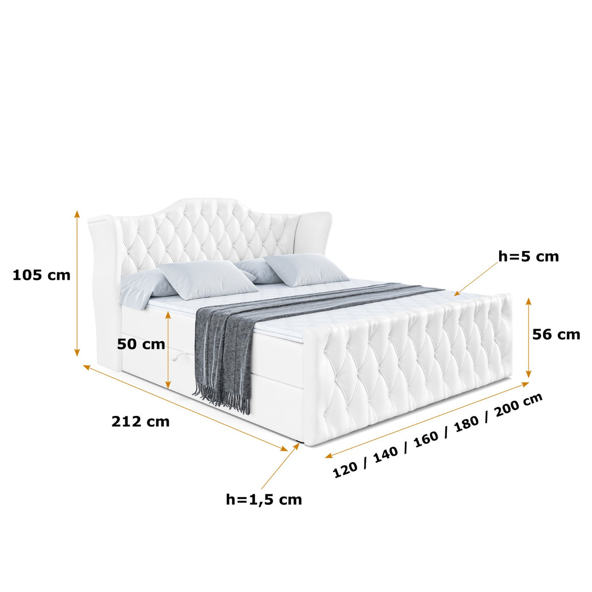 Łóżko boxspring VILA-Z ekoskóra