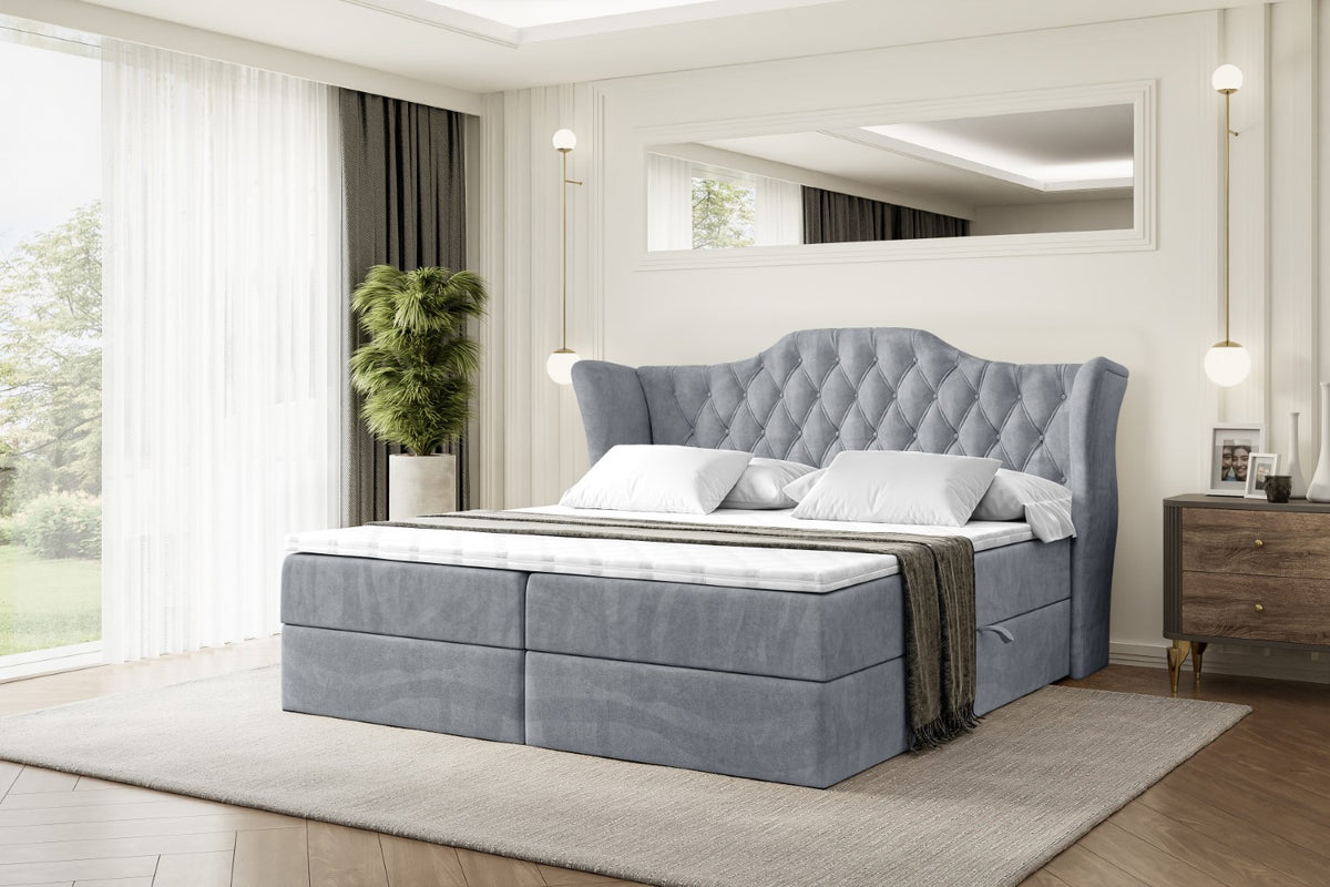 Łóżko boxspring VILA welur