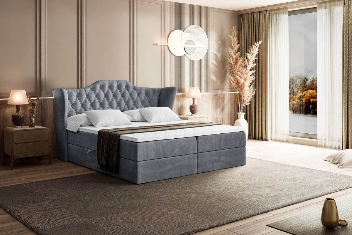 Łóżko boxspring VILA welur