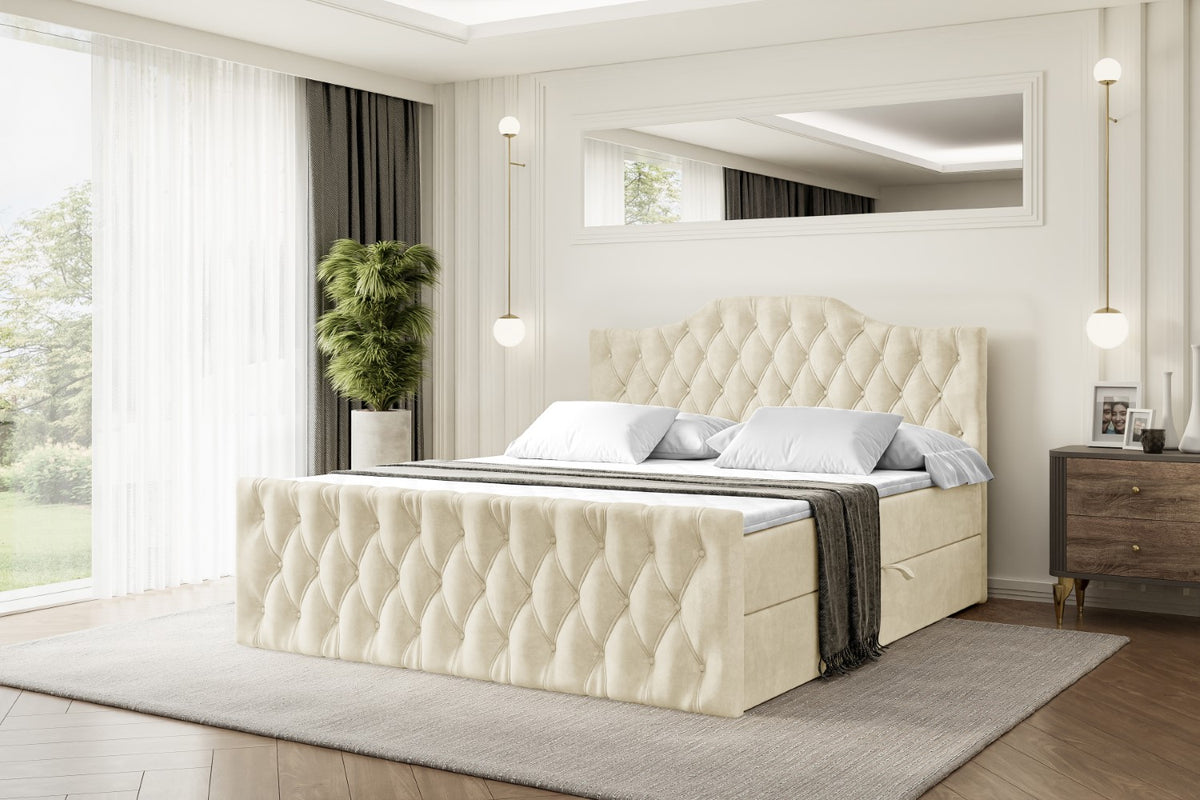 Łóżko boxspring VILA-1-Z welur