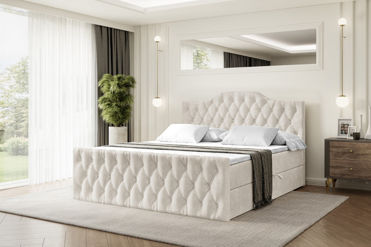 Łóżko boxspring VILA-1-Z welur