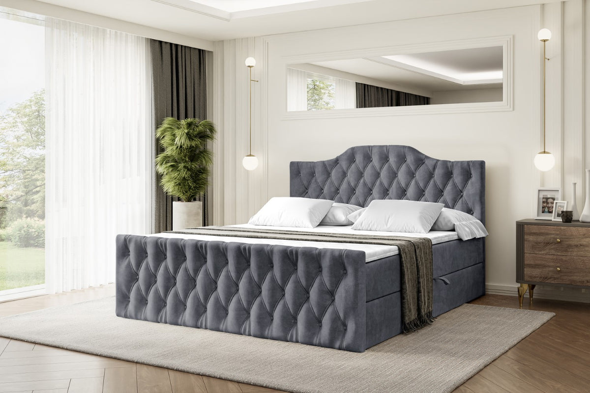 Łóżko boxspring VILA-1-Z welur