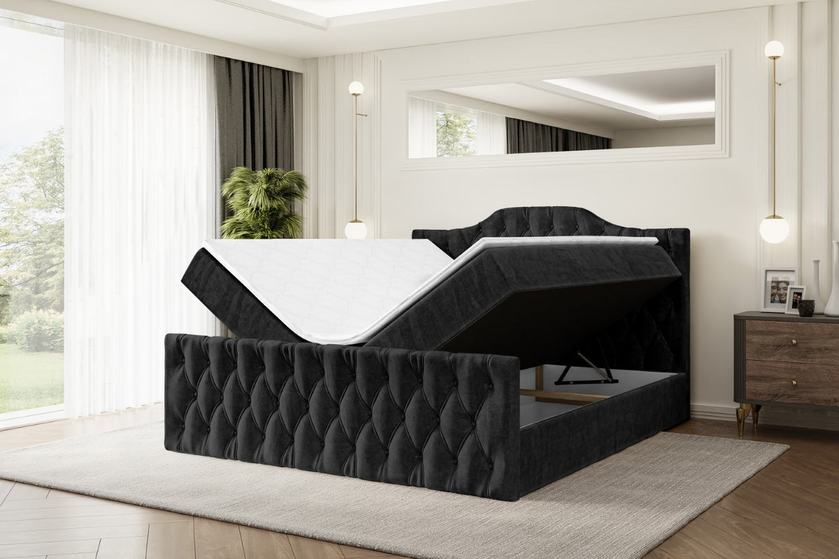 Łóżko boxspring VILA-1-Z welur