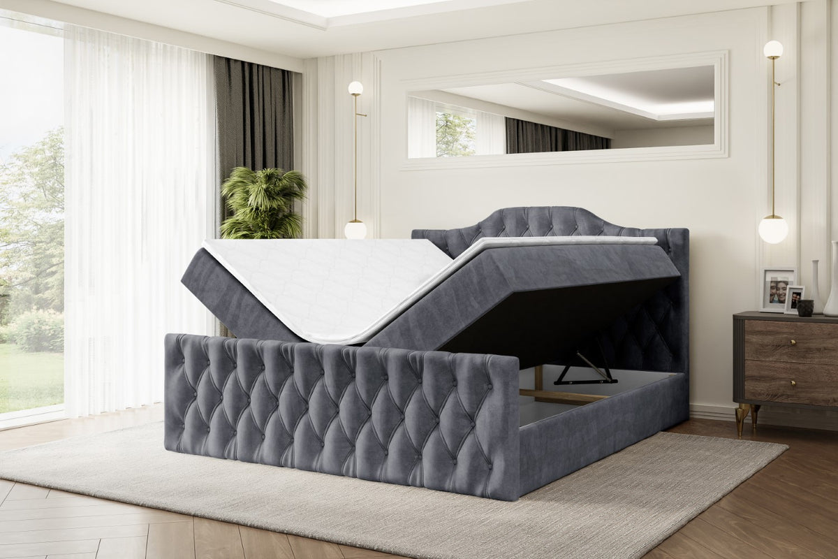 Łóżko boxspring VILA-1-Z welur