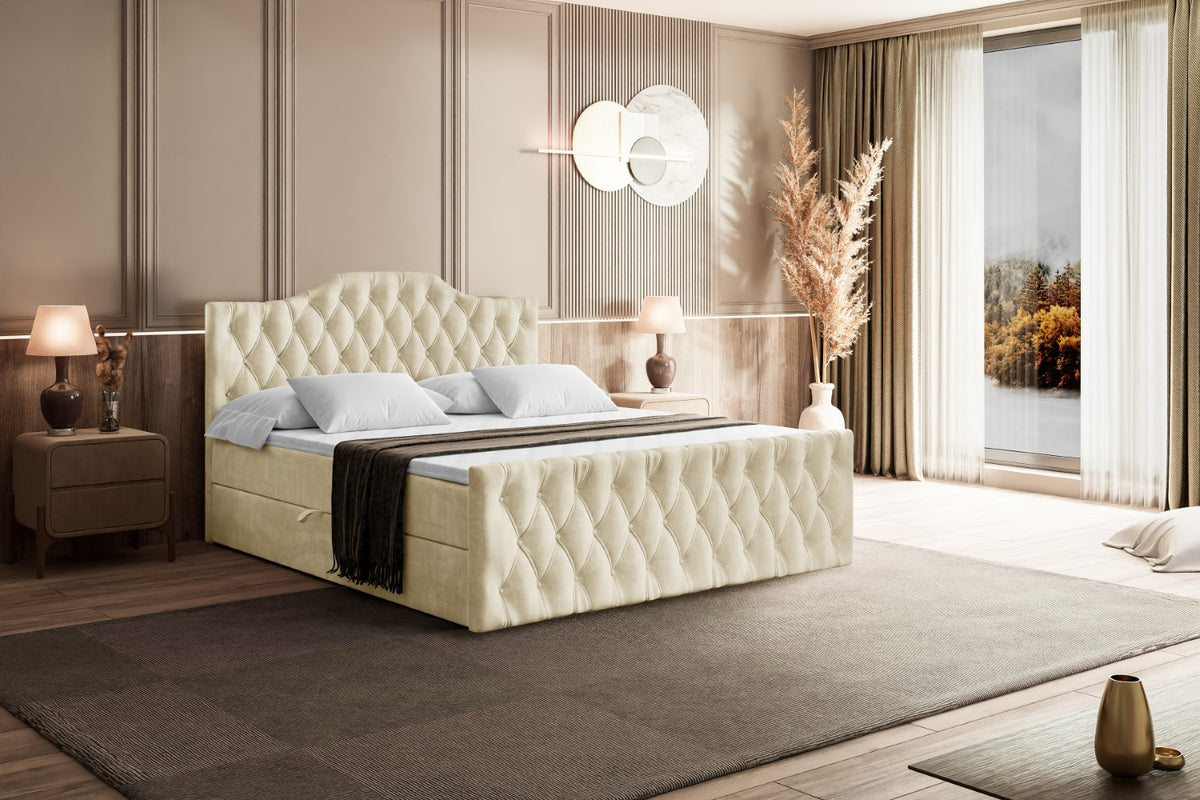Łóżko boxspring VILA-1-Z welur