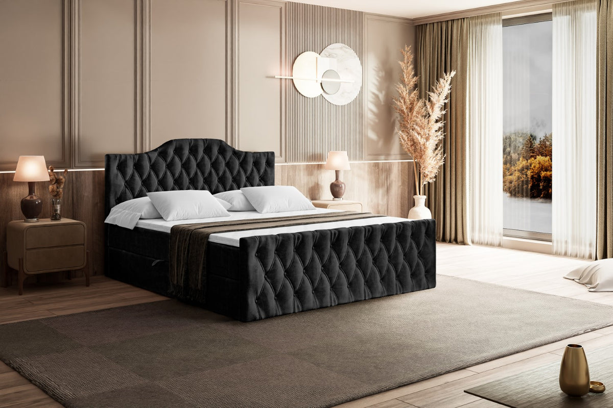 Łóżko boxspring VILA-1-Z welur