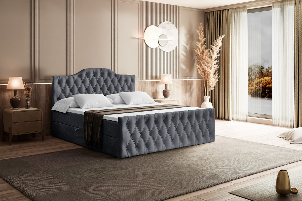 Łóżko boxspring VILA-1-Z welur