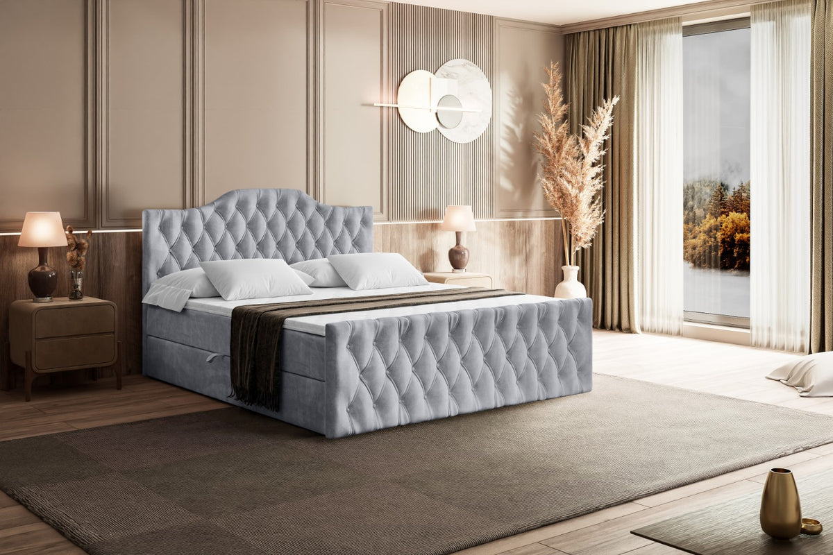 Łóżko boxspring VILA-1-Z welur