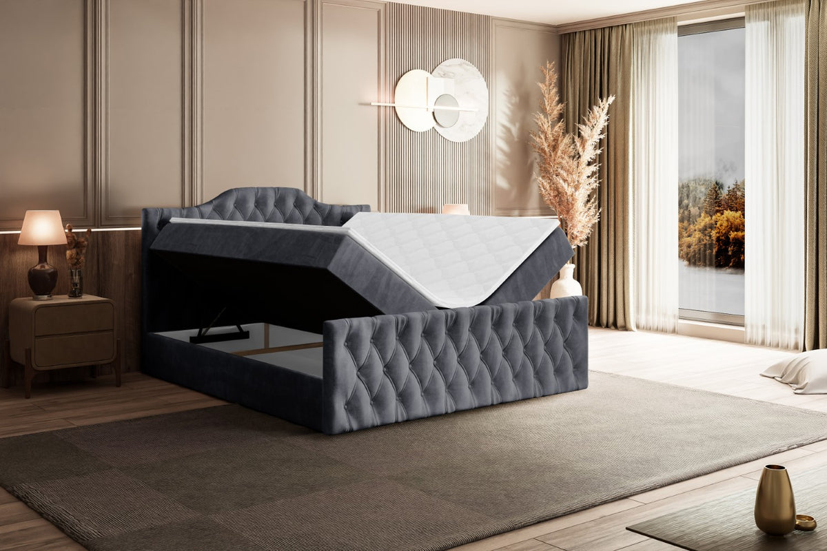 Łóżko boxspring VILA-1-Z welur