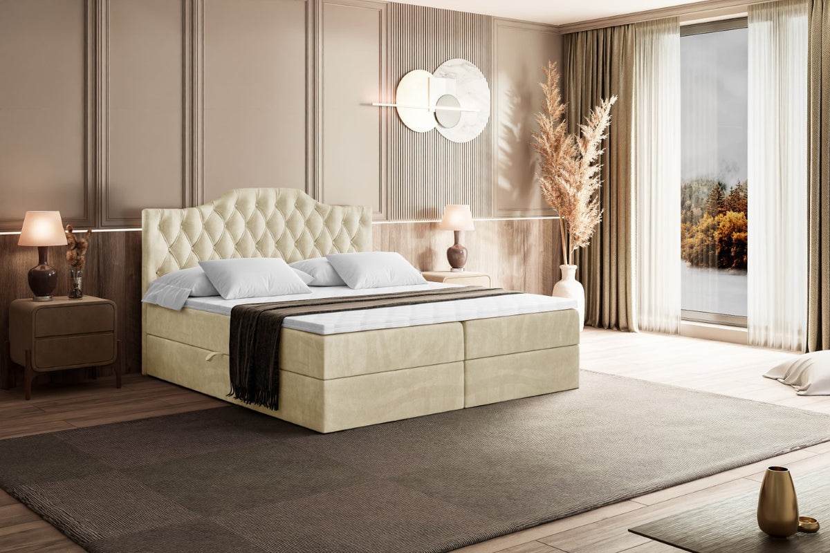 Łóżko boxspring VILA-1 welur