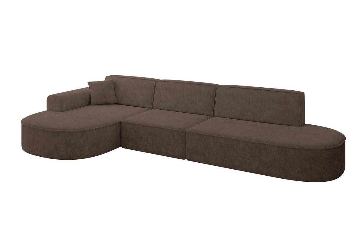 Narożnik MARI-L2 welur, Brązowy - Dream Velvet 202.37 / Otomana z lewej / Bez funkcji spania