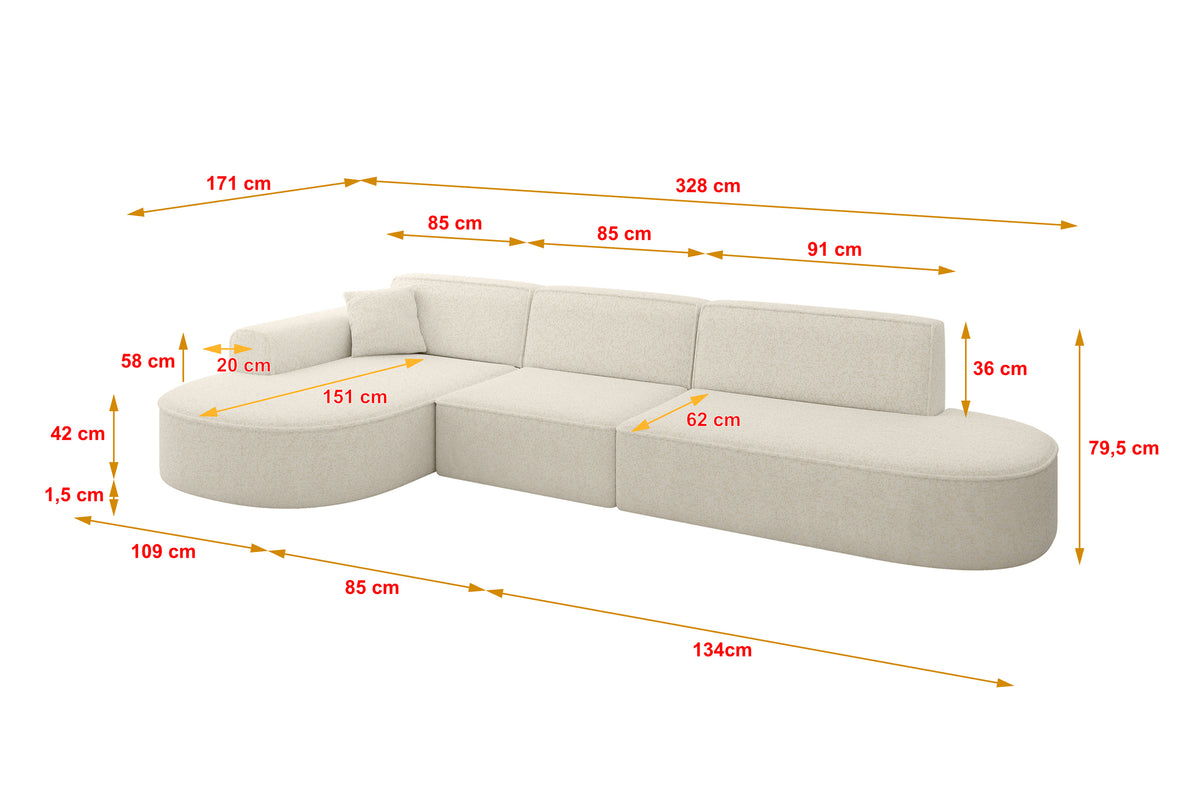 Ecksofa MARI-L2 Chenille