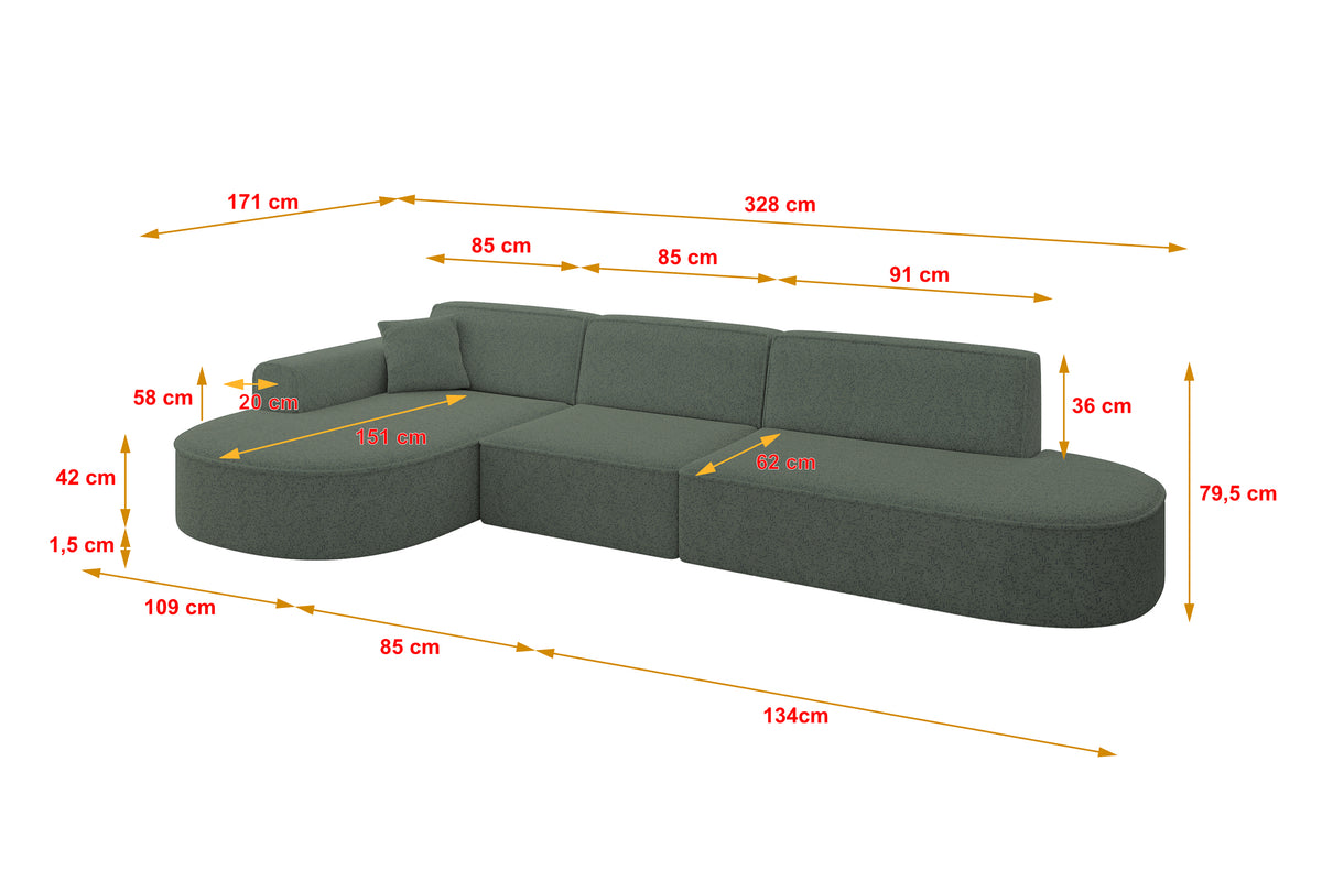 Ecksofa MARI-L2 Chenille