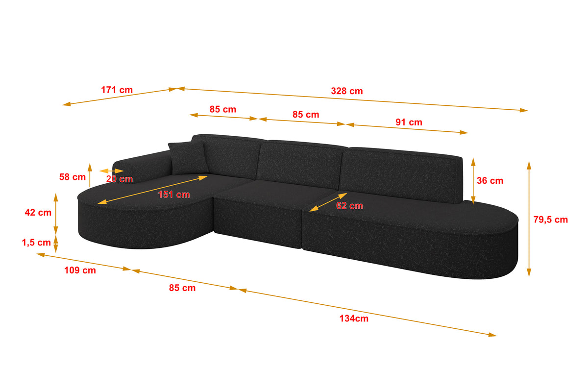 Ecksofa MARI-L2 Chenille
