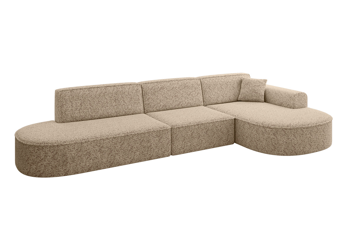 Ecksofa MARI-L2 Chenille, Braun - Bosco 17 / Ottomane Rechts / Ohne Schlaffunktion